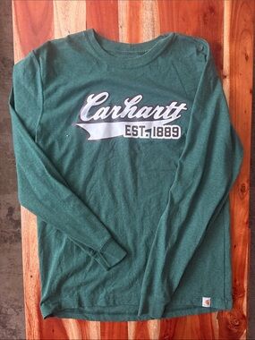 Carhartt Long-Sleeve Forest Green Logo Tee